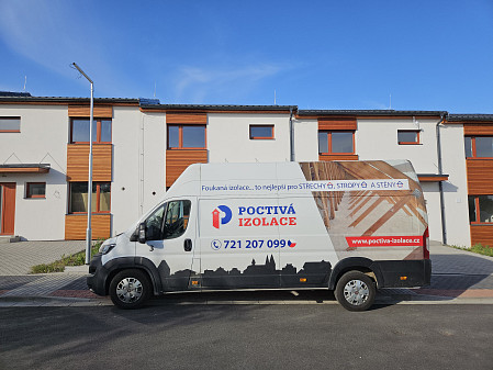 Izolace stropu novostavby řadového domku v Chrudimi